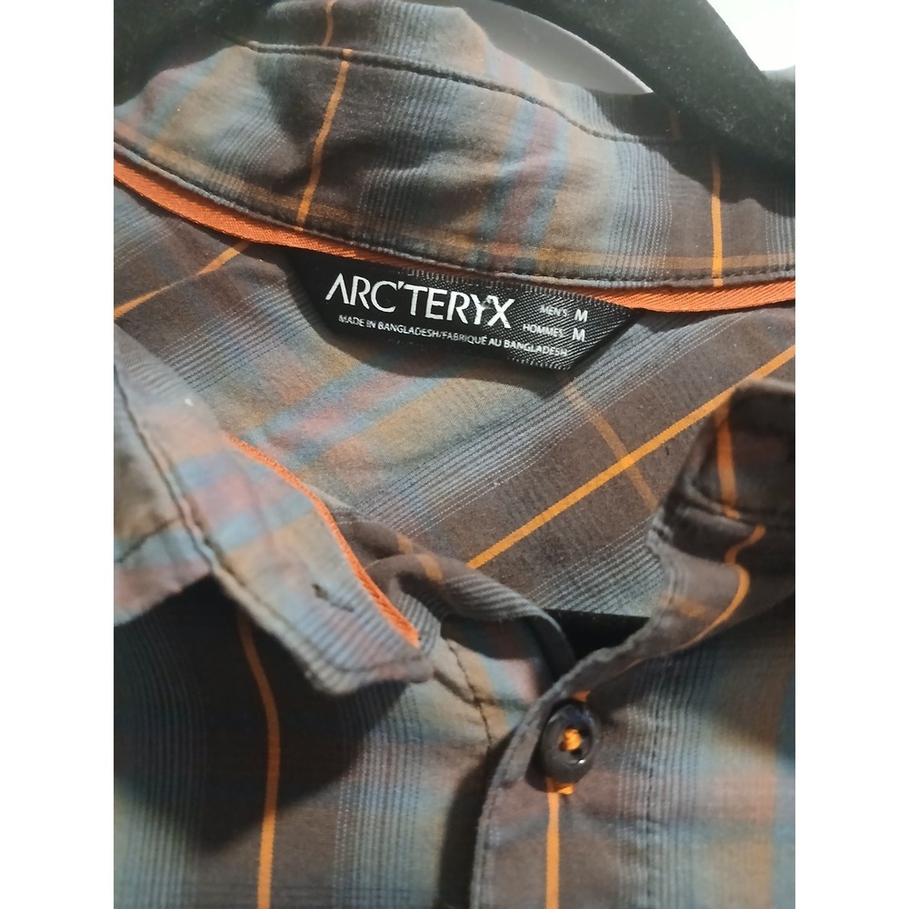 Mens Arcteryx Tranzat Plaid Short Sleeve Button Down Shirt MEDIUM - Picture 2 of 4